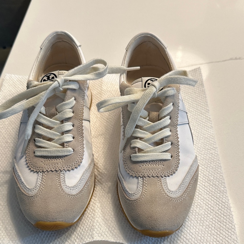 Tory Burch Women's Cream and White Sneakers